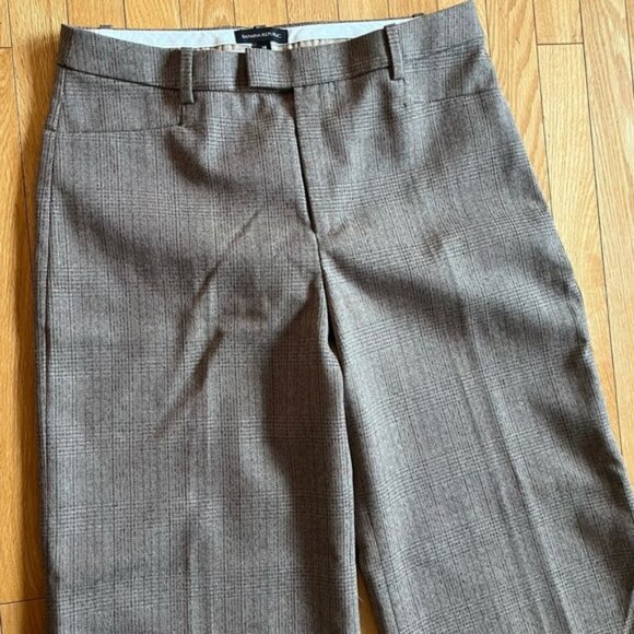 Banana Republic Patterned Pants New Size 14 Wide leg Brown tan - Picture 11 of 11